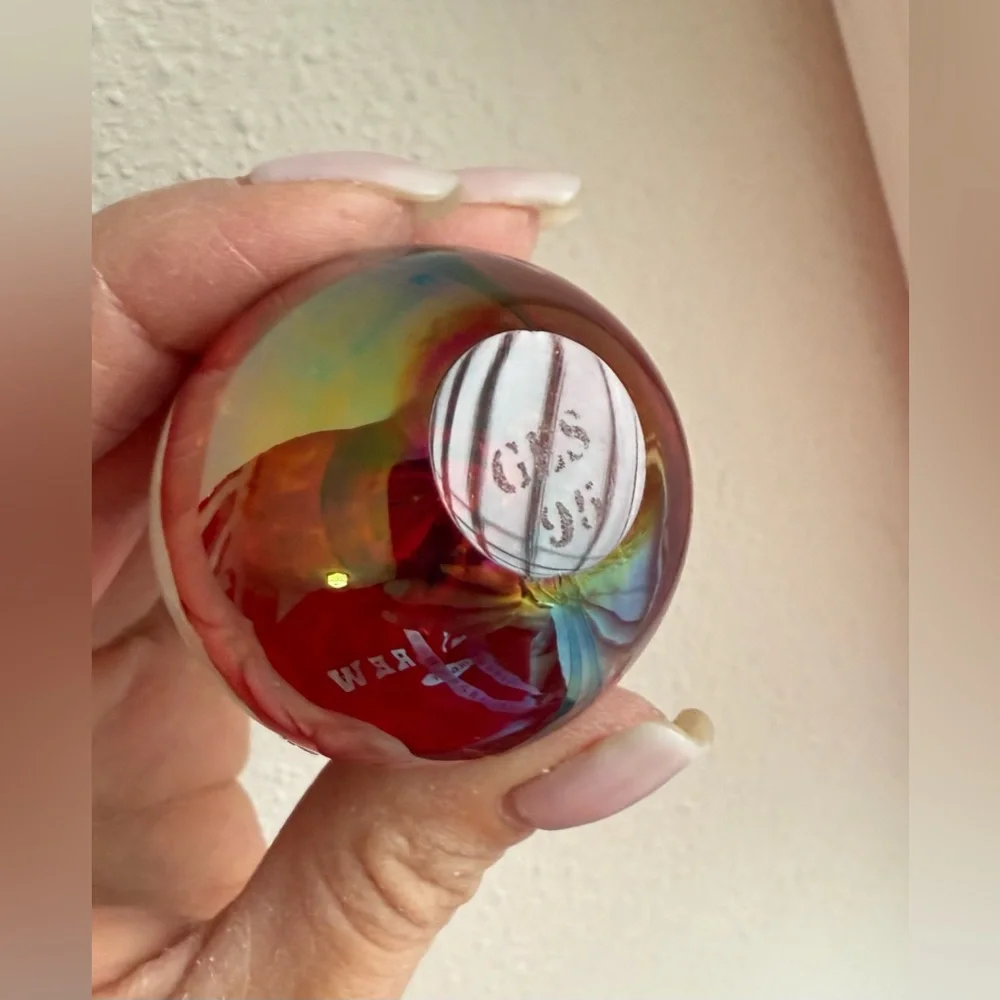 GES 95 Iridescent Egg | Glass Eye Studio | Art Paperweight Dated Signed